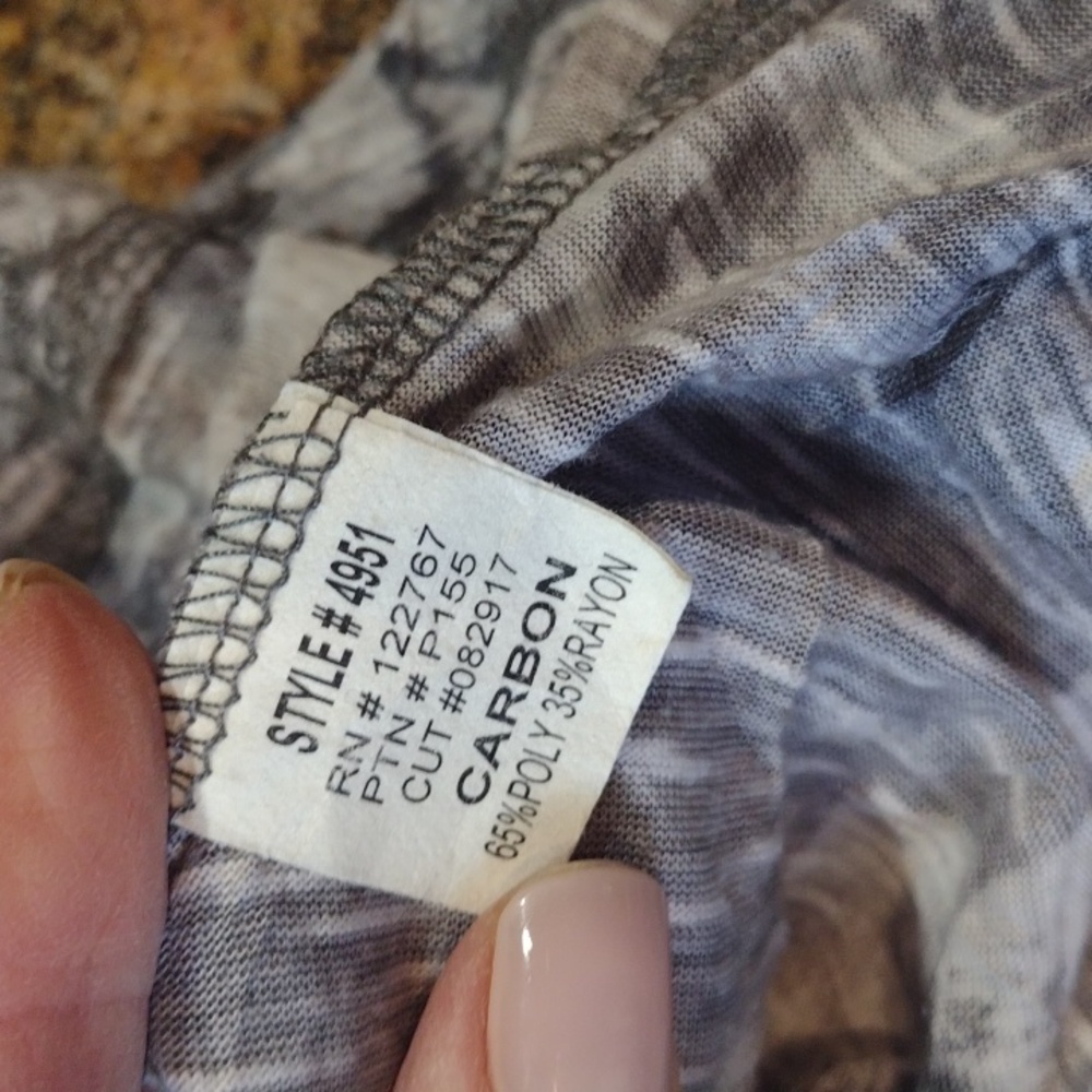 David Cline Gray and Taupe Long Sleeve Blouse - Picture 7 of 9